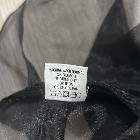 anthropologie sheer Black Back Bow at neck, self tie, Blouse NWOT By Ellender - Picture 13 of 16